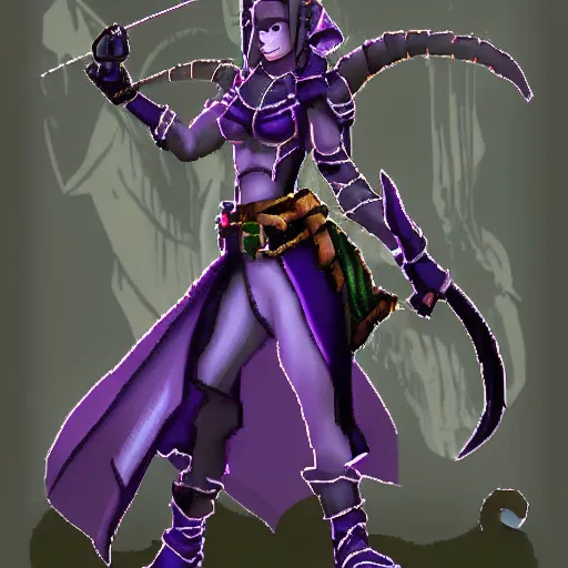 Prompt: PSX JRPG character portrait of a dark elf rogue necromancer