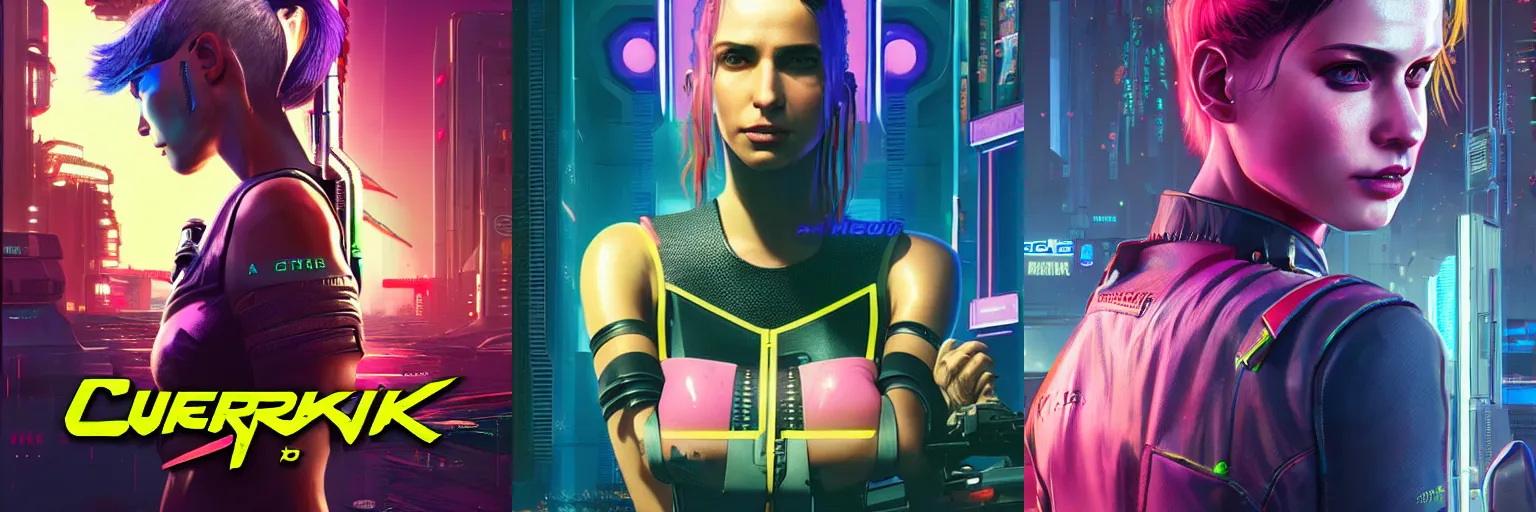 Prompt: Cover Art of Cyberpunk2077, female, highly detailed, artstation, vaporwave, concept art, smooth, sharp focus, illustration, elegant, digital painting