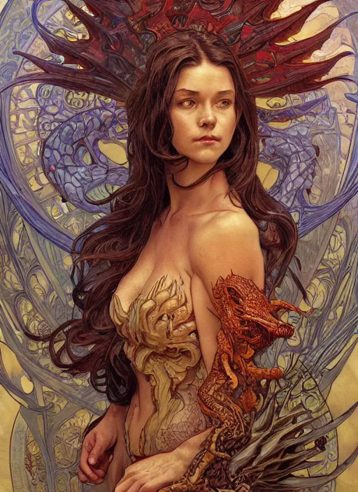 Prompt: portait of a dragon, fire, lava, intricate, highly detailed, centered, digital painting, artstation, concept art, smooth, sharp focus, illustration, art by Kekai Kotaki and donato giancola and alphonse mucha