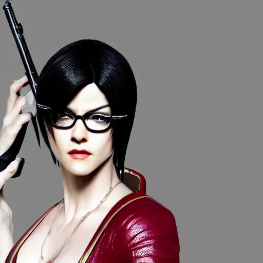 Prompt: asia argento as bayonetta, 8 k resolution lots of details, photo realistic, extremely high quality