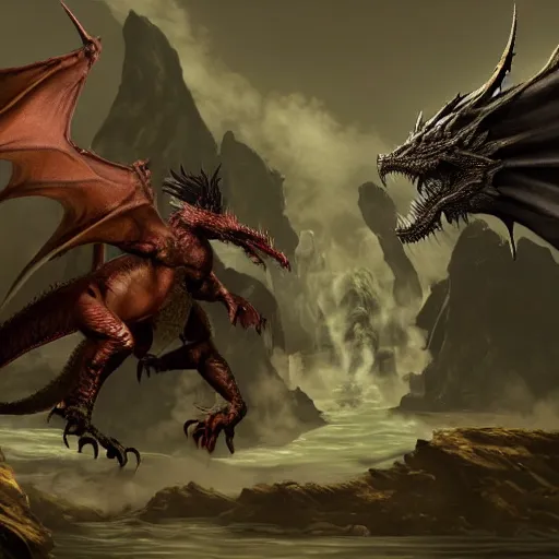 Image similar to drak fights a dragon