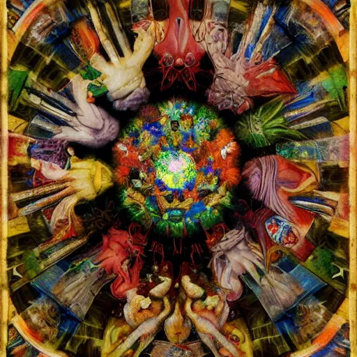 Image similar to an argentic photography by arcimboldo, by georgia o keeffe, by botticelli, by giger, by frank frazetta, by gustave moreau seen through a kaleidoscope, kaleidoscope, broken, nerve system, medical