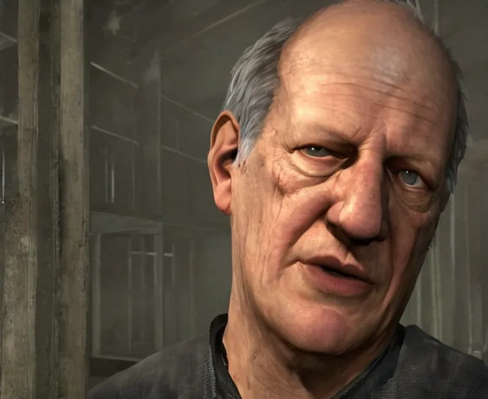 Image similar to screenshot of werner herzog in until dawn ( 2 0 1 5 ), ps 5, 4 k, hi - res