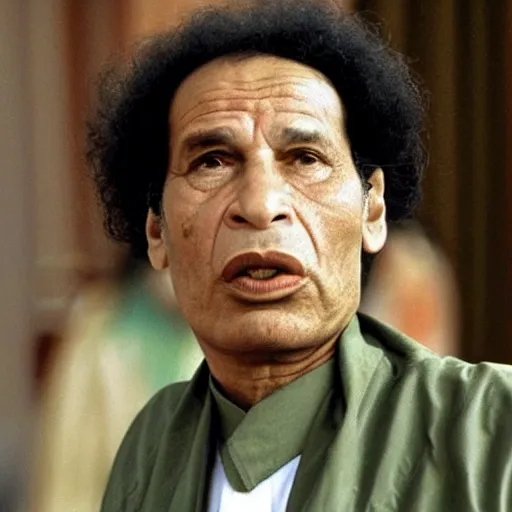 Image similar to A still of Muammar Gaddafi in Seinfield