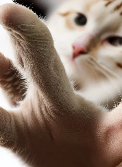 Image similar to clear photorealistic the underside of a cat's paw