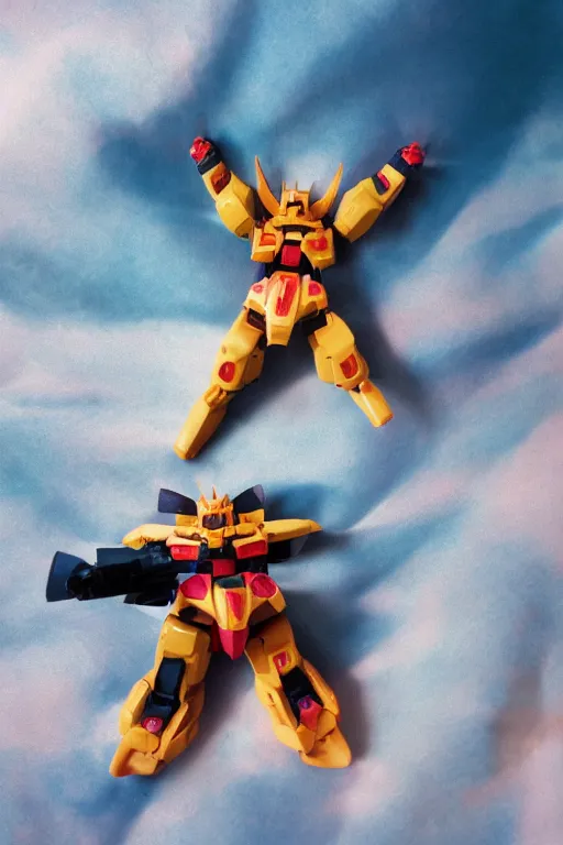 Prompt: Kodak portra 160, 8K, highly detailed, portrait, starfish pose: famous gundam in low budget movie remake, car chase scene
