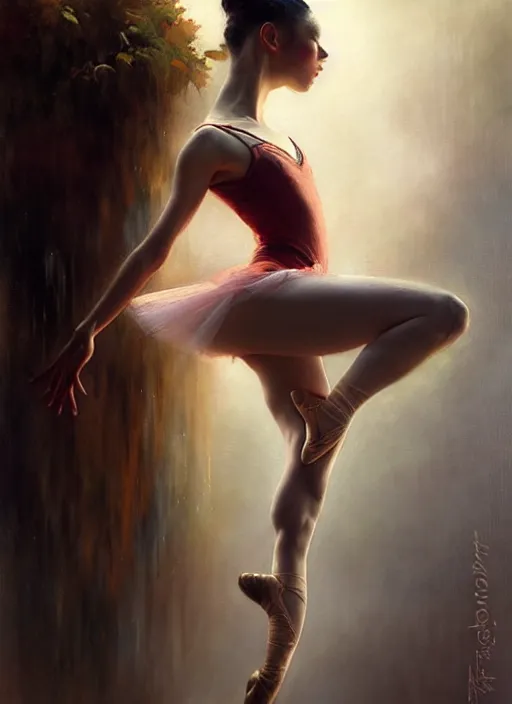 Prompt: giesha prima ballerina by bayard wu, anna podedworna, gaston bussiere, greg rutkowski