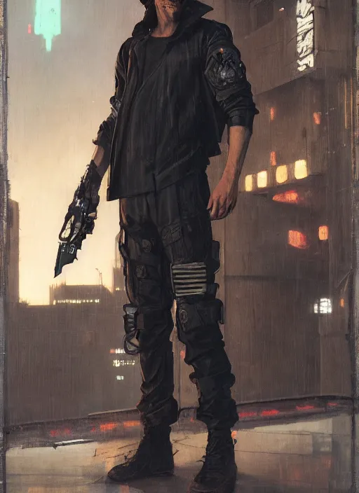 Image similar to the joker. cyberpunk mercenary in a cyberpunk jumpsuit ( blade runner 2 0 4 9, cyberpunk 2 0 7 7 ). orientalist portrait by john william waterhouse and james gurney and theodore ralli and nasreddine dinet, oil on canvas. cinematic, hyper realism, realistic proportions, dramatic lighting, high detail 4 k