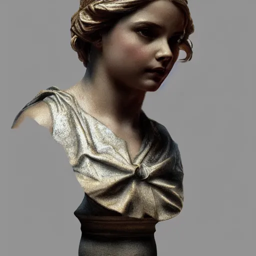 Prompt: beautiful lifelike award winning marble bust statue chloe ’ s grace moretz trending on art station artgerm greg rutkowski alphonse mucha museum quality cinematic atmospheric