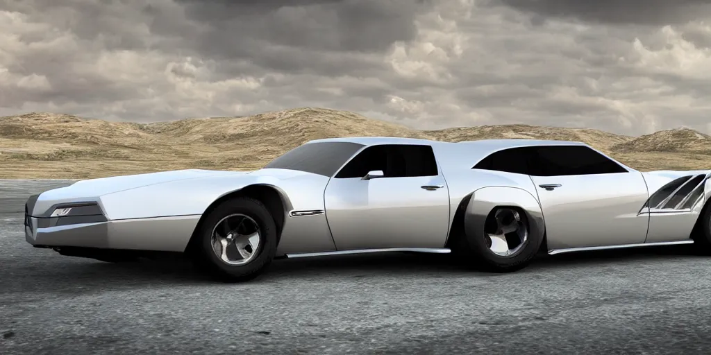 Prompt: updated sleek concept for a firebird trans am, cinematic, photoreal, by red dead redemption 2