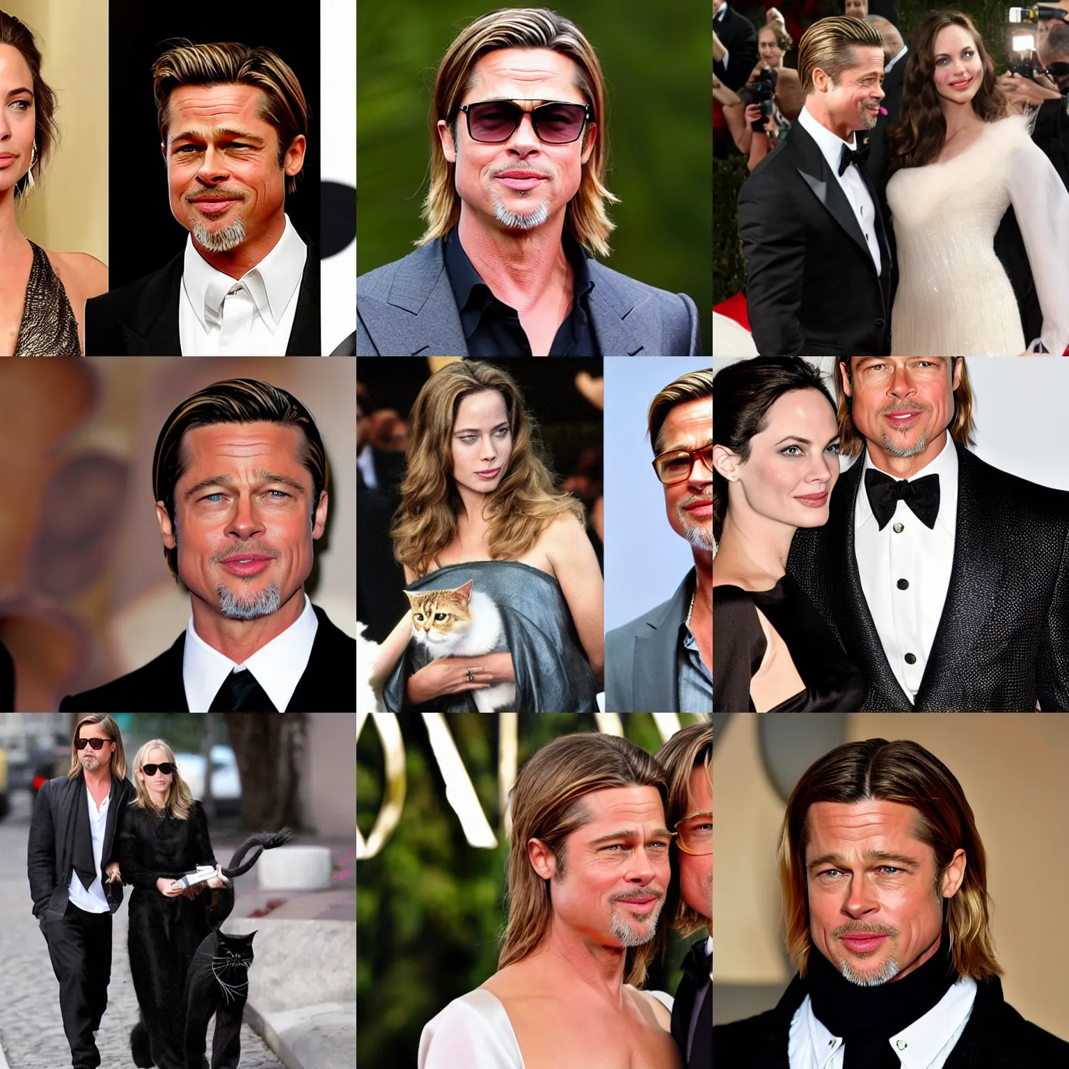 Prompt: brad pitt is marrying a cat