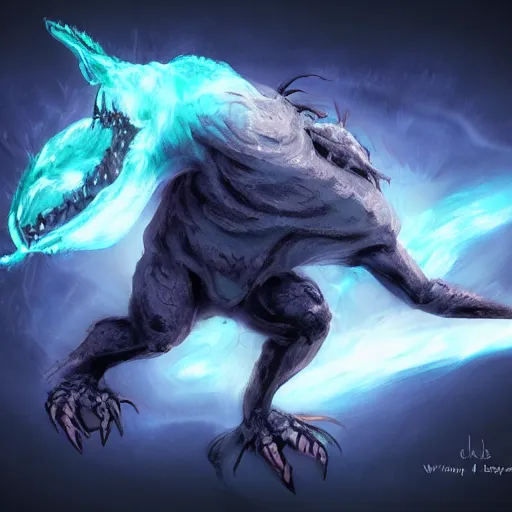 Image similar to creature concept of an ozone elemental, whirling energy made of ozone ( dramatic, cinematic, digital fantasy art )