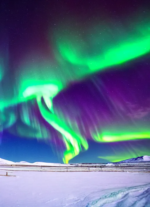 Image similar to northern lights in the night sky over iceland