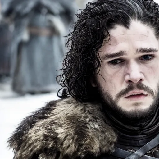 Image similar to game of thrones jon snow, 8k