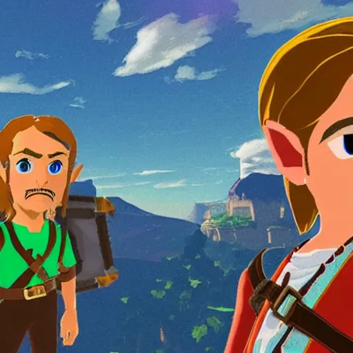 Prompt: Steve Buscemi in The Legend of Zelda Breath of the Wild