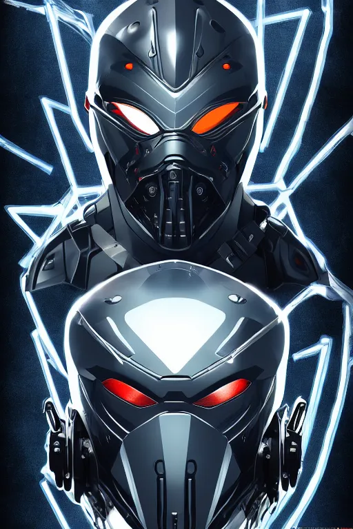 Image similar to cyber cyborg ninja mask helmet metal gear solid artic suit swat commando, global illumination ray tracing hdr fanart arstation by sung choi and eric pfeiffer and gabriel garza and casper konefal, a spectacular view cinematic rays of sunlight comic book illustration, by john kirby