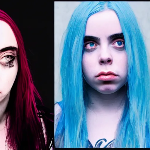 Image similar to billie eilish as an horror neckbeard