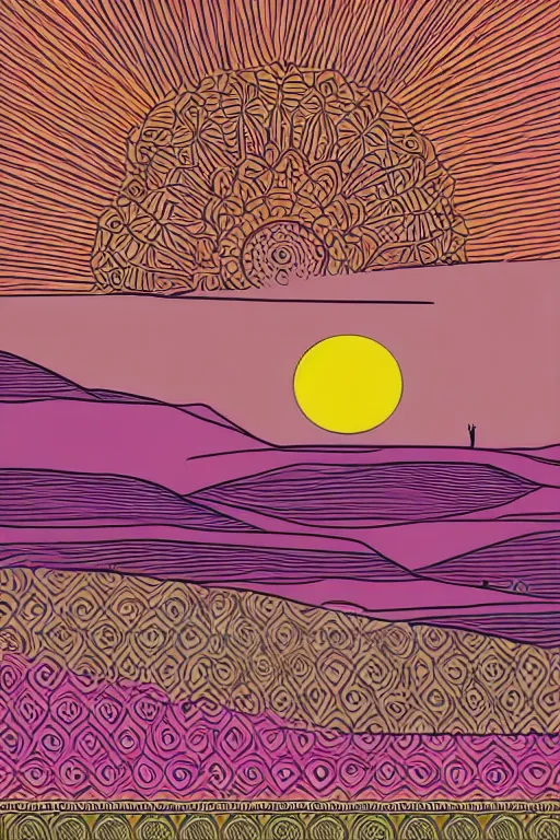Prompt: minimalist boho style art of colorful sidi bousaid at sunrise, illustration, vector art