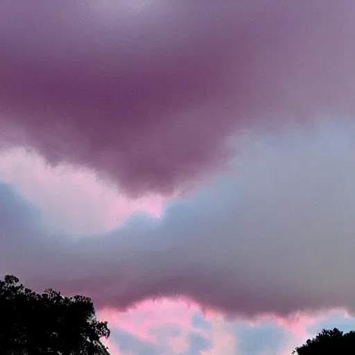 Prompt: a pink and cyan fluffy cloud. moody and melanchonic.