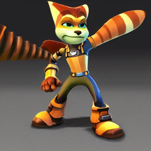 Image similar to ratchet and clank 3d style models in real life