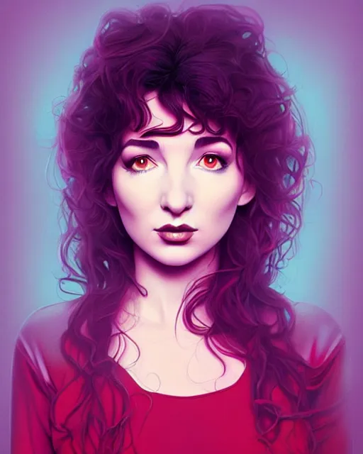 Image similar to richly detailed color illustration young kate bush illustrated by artgerm and mina petrovic and timothy kong and marina federovna. 3 - d shadowing