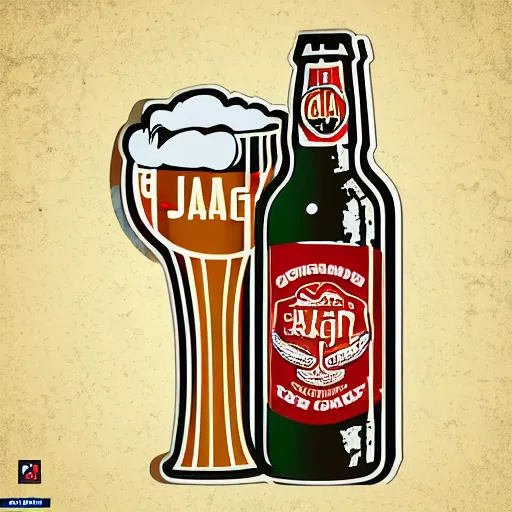 Image similar to Propaganda poster of a beer, sticker, highly detailed, colorful, illustration, drama, smooth and clean vector curves, no jagged lines, vector art, smooth