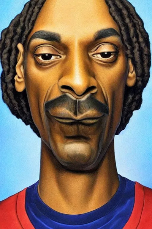 Image similar to ultra realistic snoop dogg face portrait in the style of grant wood