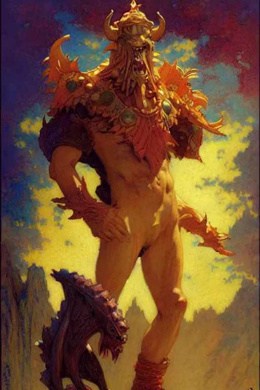 Image similar to monster, character design, tales of earthsea, colorful, painting by gaston bussiere, craig mullins, j. c. leyendecker, tom of finland