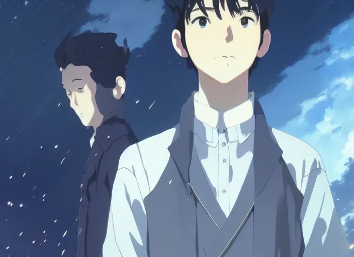 Prompt: a film still portrait of a confident young scientist, finely detailed features, closeup at the faces, perfect art, grimdark, trending on pixiv fanbox, painted by greg rutkowski makoto shinkai takashi takeuchi studio ghibli, akihiko yoshida