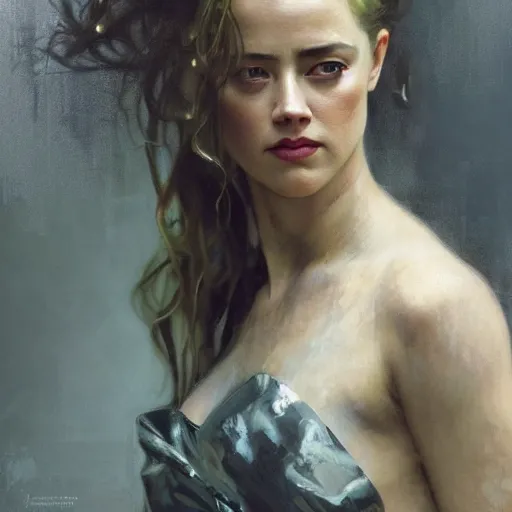 Prompt: hyperrealist portrait of a woman as amber heard winning the trial at court by jeremy mann and alphonse mucha, fantasy art, photo realistic, dynamic lighting, artstation, poster, volumetric lighting, very detailed faces, 4 k, award winning