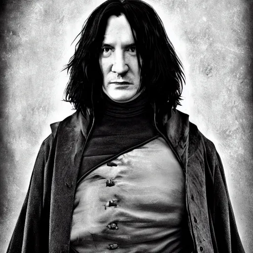 Prompt: Tom Hardy as Severus Snape, portrait, photography