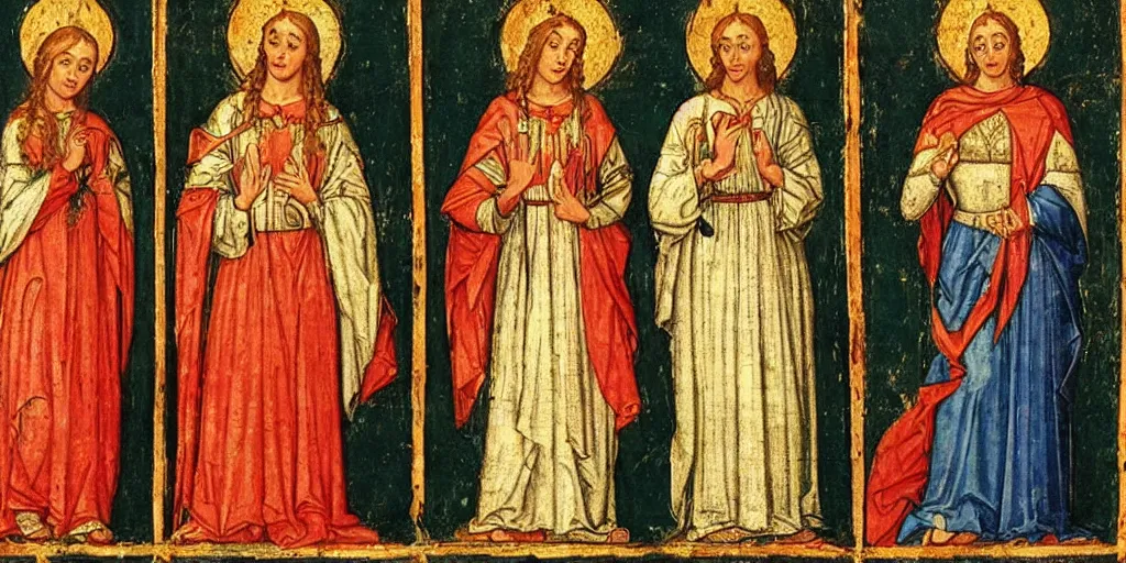 Image similar to Hasbulla portrayed as our lord and saviour, medieval triptych