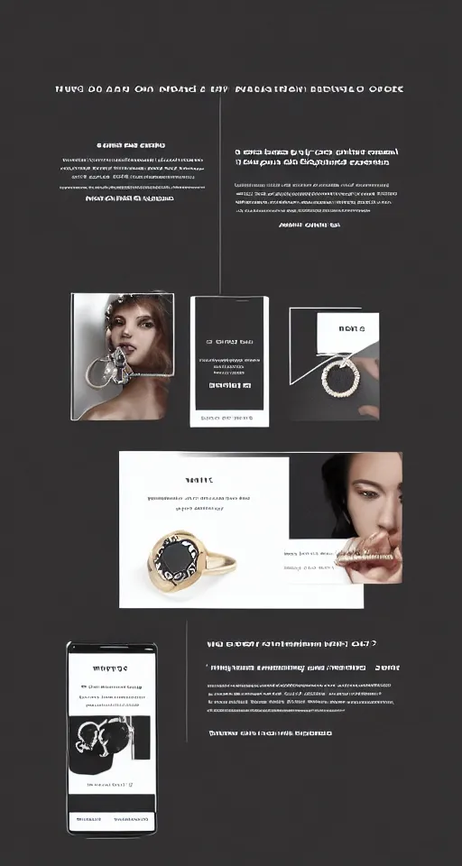 Image similar to landing page of a modern jewelry, web design, concept, awwwards, winning,