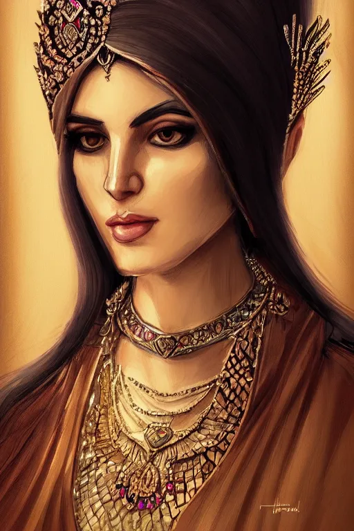 Prompt: Beautiful Portrait of a Persian Princess who is an architect, beautiful princess, architect, trending on artstation