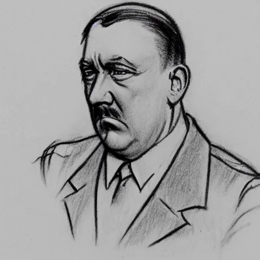 Image similar to milt kahl pencil sketch of adolf hitler