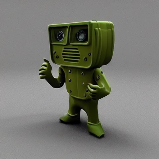 Prompt: 3 d toy pipboy from fallout : new wegas,