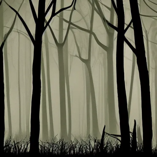 Prompt: a forest inside a deer silouette