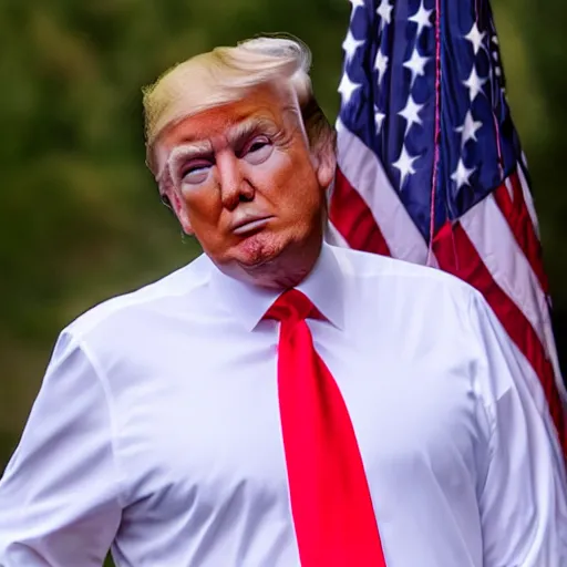 Image similar to donald trump wearing white shirt and red tie