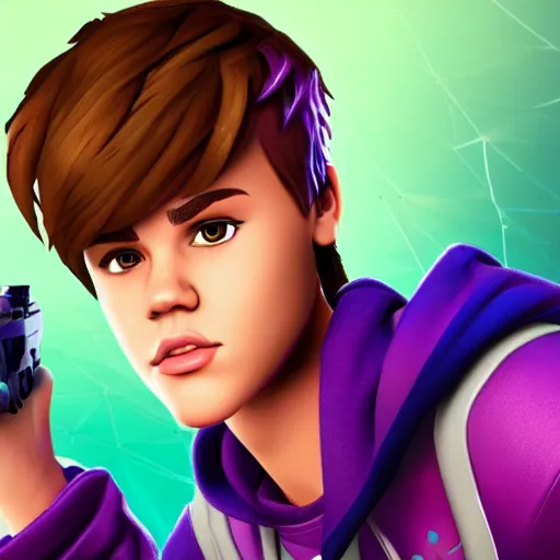 Prompt: a full body portrait of justin bieber as a fortnite character, detailed face