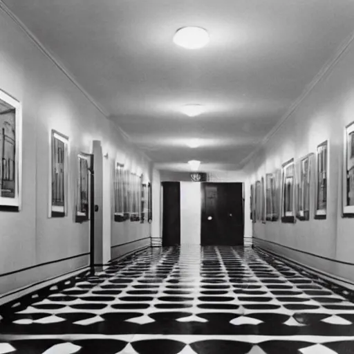 Image similar to stanley kubrick hallway, 1 9 6 0 s, 4 k