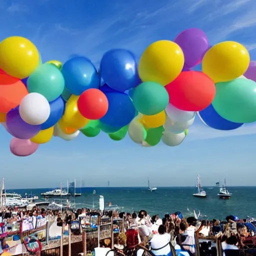 Image similar to photo of bretagne with giant birthday balloons