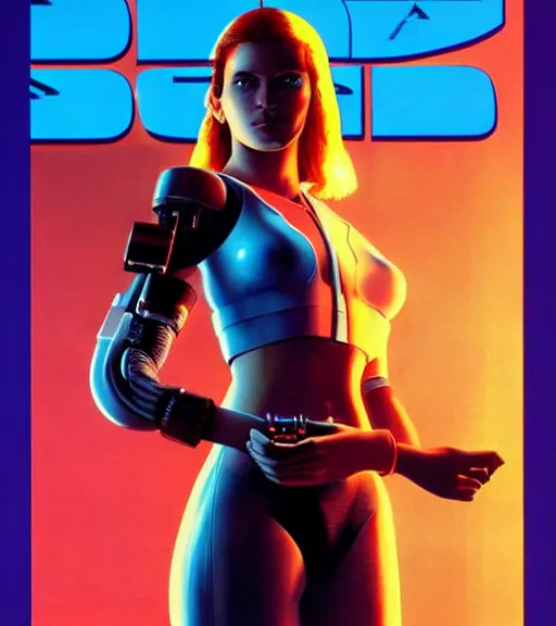 Prompt: cable plugged into cyberdeck, into head, very very beautiful cyberpunk woman, computer, 1 9 7 9 omni magazine cover, style by vincent di fate, cyberpunk 2 0 7 7, very coherent, detailed, 4 k resolution, unreal engine, daz