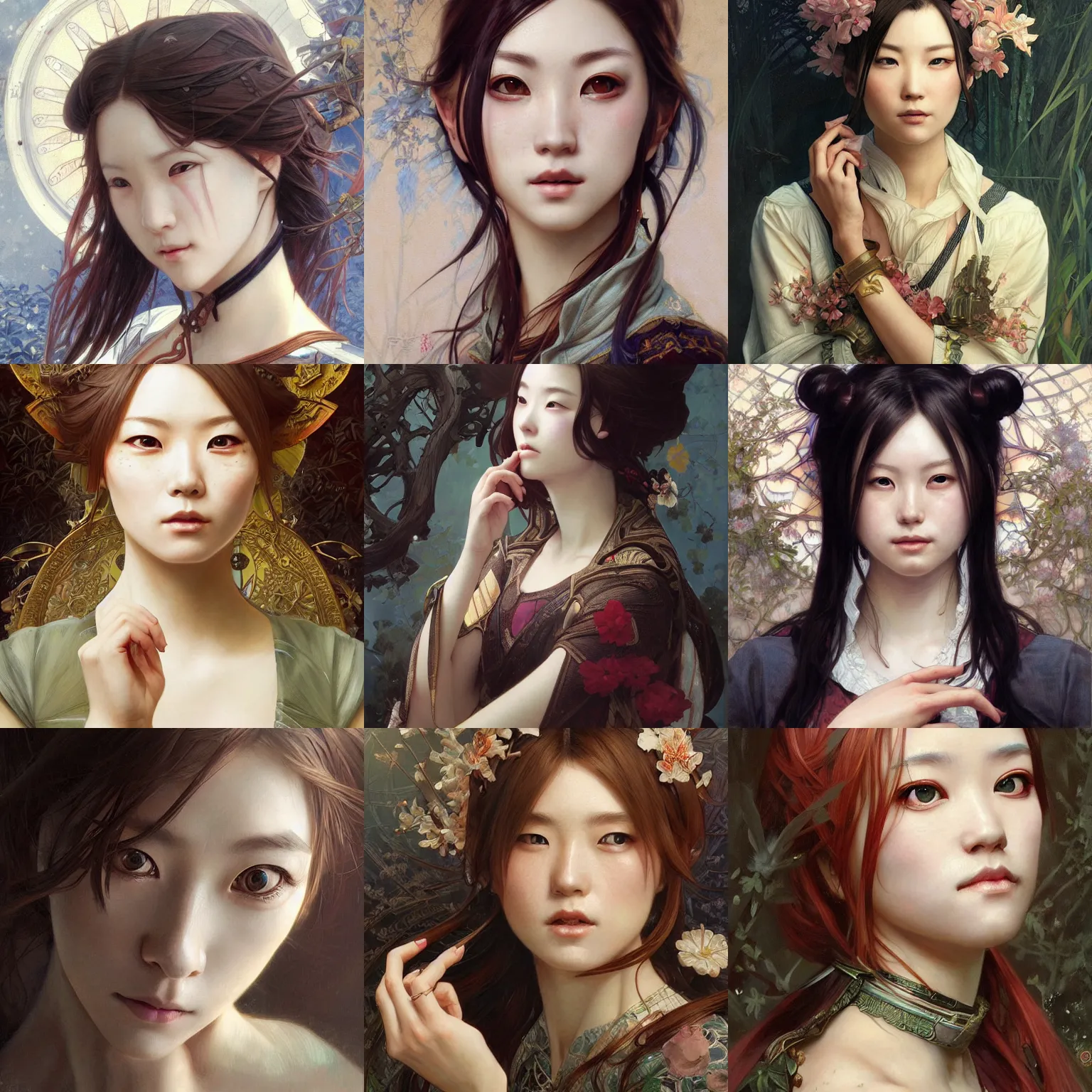 Prompt: a masterpiece portrait painting of rin toosaka, ultra realistic, concept art, intricate details, eerie, highly detailed, photorealistic, art by artgerm and greg rutkowski and alphonse mucha