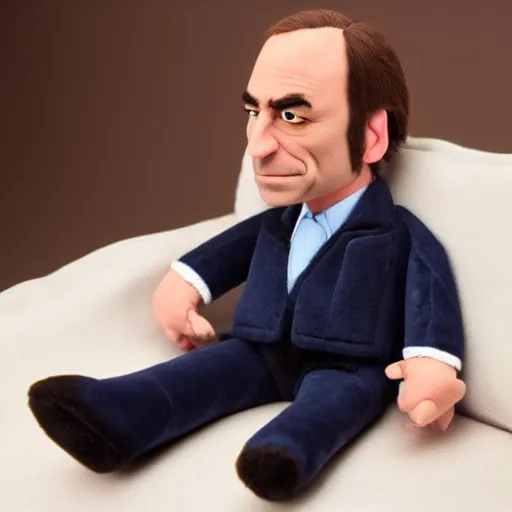 Image similar to saul goodman from better call saul fumo plush, realistic, highly detailed, studio lighting,