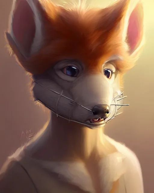 Image similar to character concept art of a cute young male anthropomorphic furry | | adorable muzzle, key visual, realistic shaded perfect face, fine details by stanley artgerm lau, wlop, rossdraws, james jean, andrei riabovitchev, marc simonetti, and sakimichan, trending on weasyl