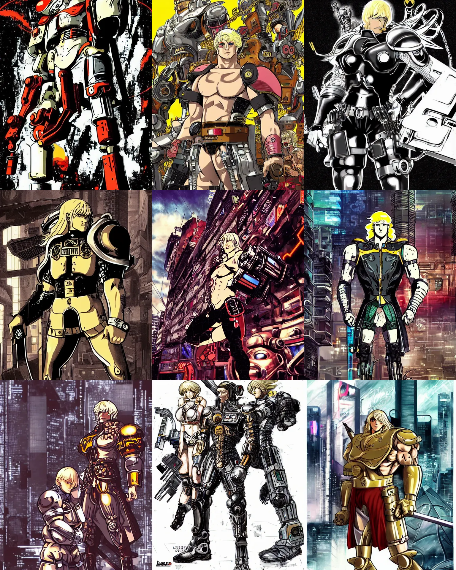 Prompt: cyborg viking. cyberpunk art. concept art. anime art. futuristic norse.