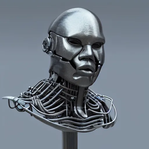 Image similar to 3 d render melted military cyborg humanoid sculpture, chrometype, liquid metal, neotribal, raytraced, volumetric lightning, 8 k by wlop, innate studio h - 1 0 0 0 w - 1 0 0 0