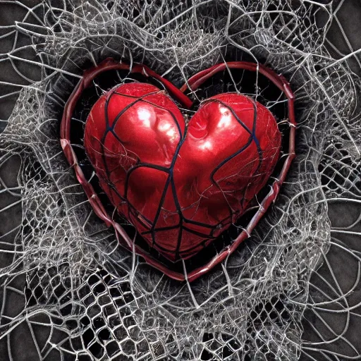 Prompt: human heart with basketball texture with net tied around it, thorns, emanating color, solemn, sacred, faith, ornate, piety, hyper-detailed intricate 3D sculpture, bernini, michelangelo, blender, hyperrealistic octane render, hyper-detailed, 8k, cinematic lighting, gothic 8k