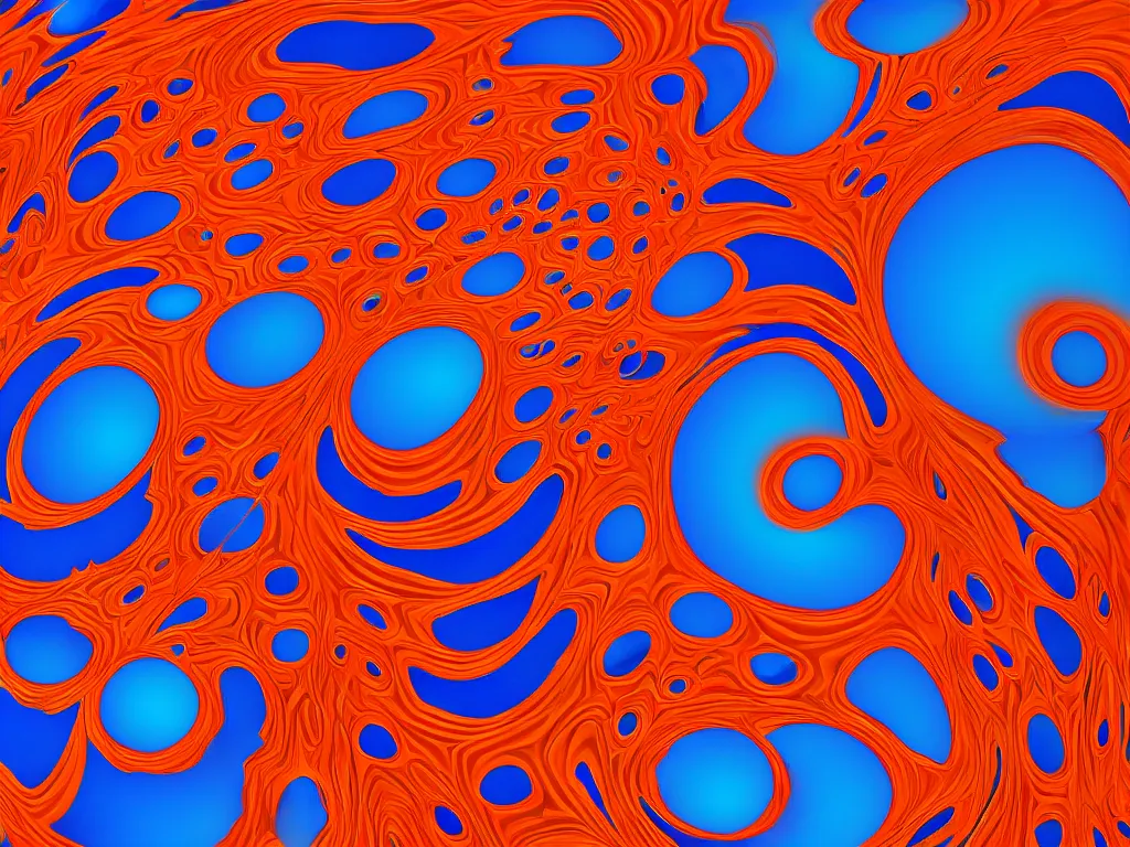 Prompt: hyper realistic sharp focus psychedelic orb orange and blue portrait photography