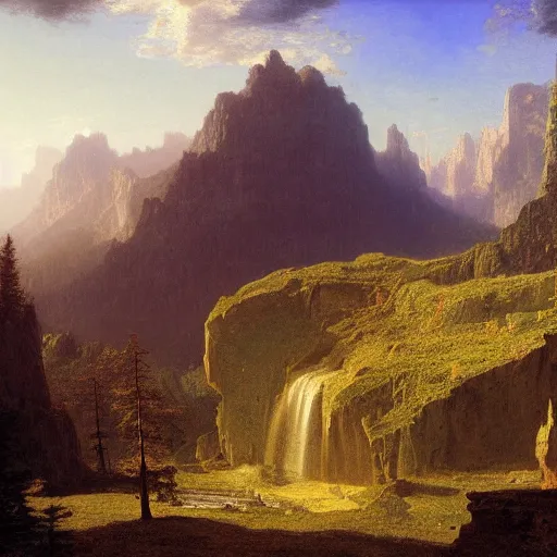 Image similar to a giant laying embedded in the earth as a mountainous landscape, by albert bierstadt, by robert hubert, by dan mumford, hyperrralistic, realistic shadows, matte painting, 8 k resolution, landscape